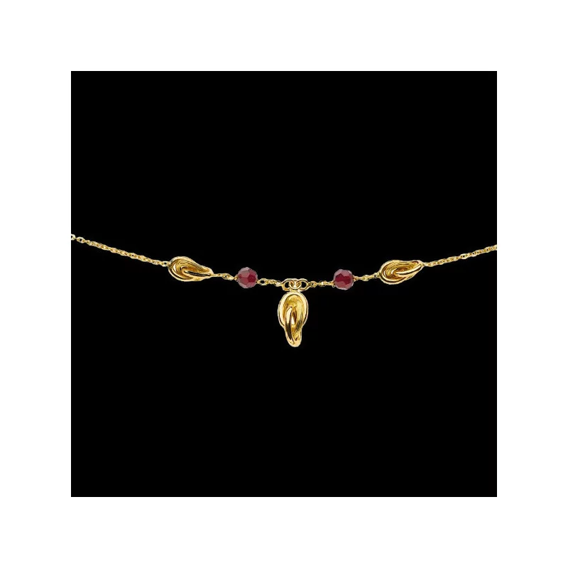 Collier Créole Forçats Grenats Or 18 Carats Y bijouxcreoles.com