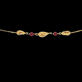 Collier Créole Forçats Grenats Or 18 Carats