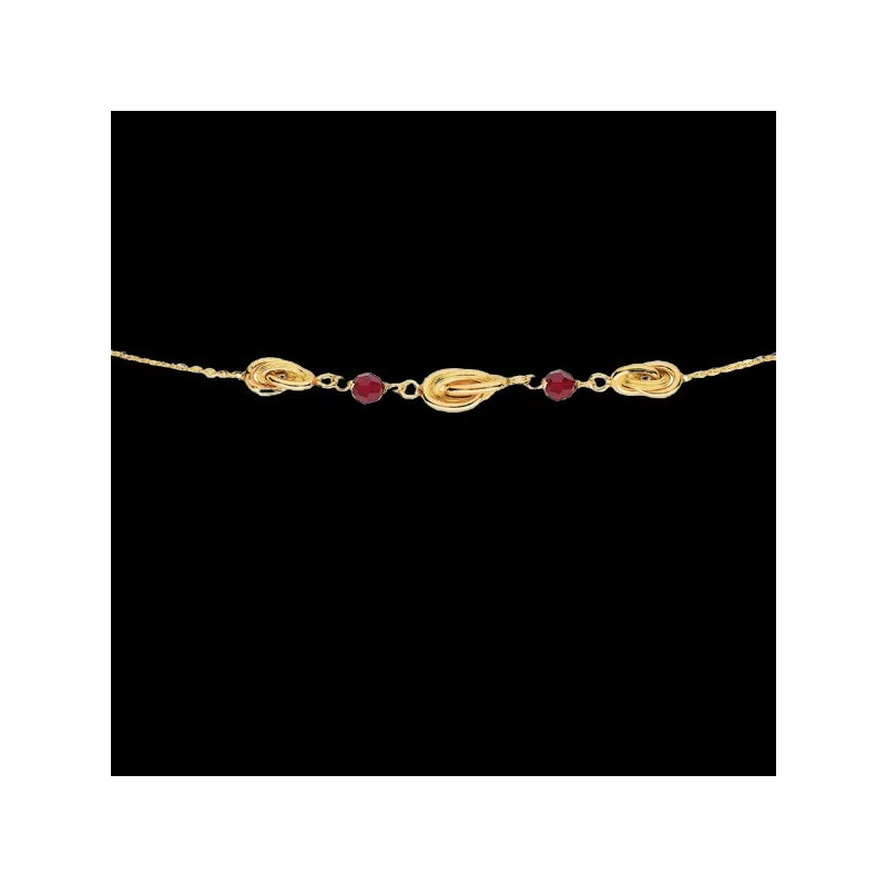 Necklace Créole Convicts Garnets 18 Carat Gold