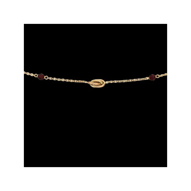 Necklace Créole Convicts 1 Seeds and 2 Garnets Gold