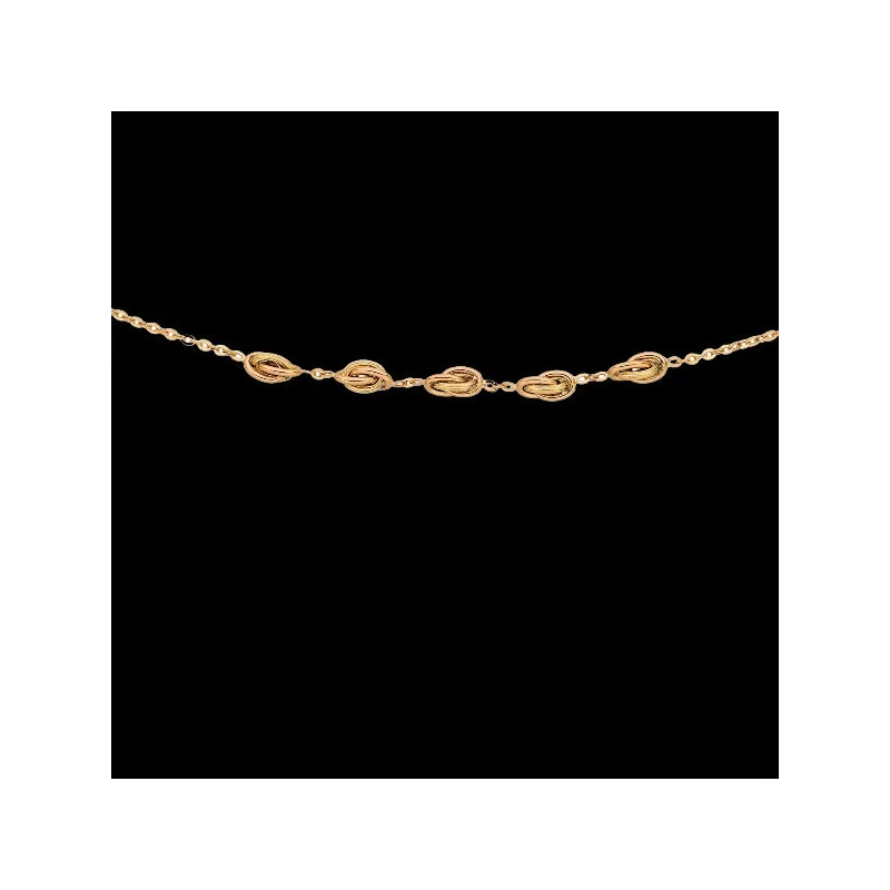 18 Carat Gold Necklace with Five Forçat Knots