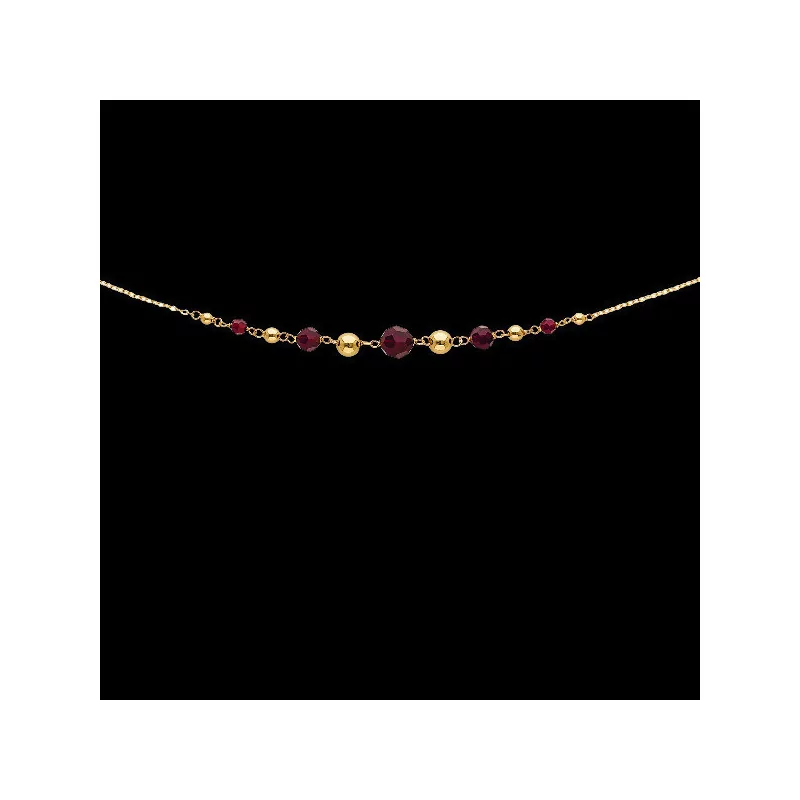 Collier Créole Or Boules et Grenats Dégradé bijouxcreoles.com