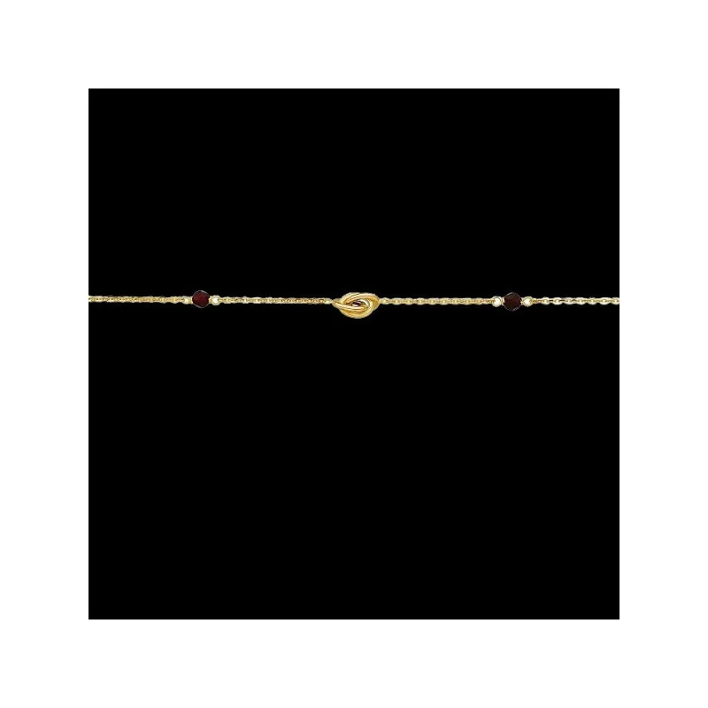 Bracelet Or 18 Carats Grenats et Noeurd Forçat bijouxcreoles.com