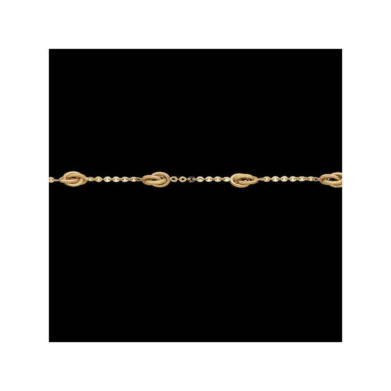 18 carats gold bracelet Forcat with 5 seeds, 6mm.