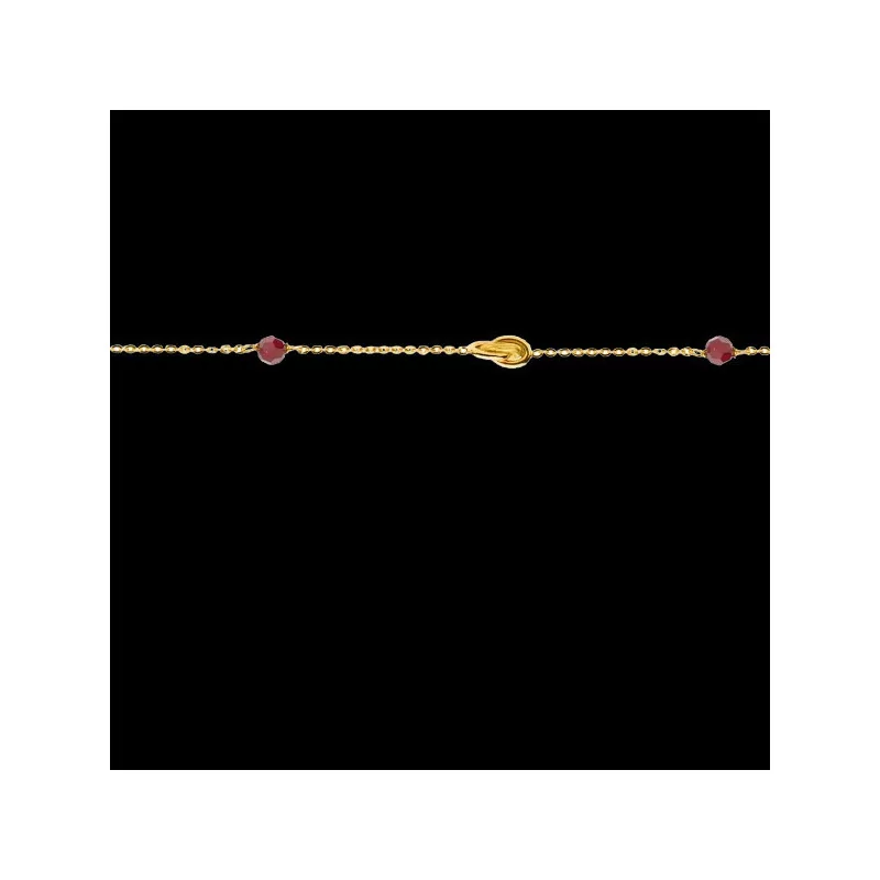18 Carat Gold Bracelet with 2 Seeds and 2 Garnets 18 Carat Gold Bracelet with 2 Seeds and 2 Garnets