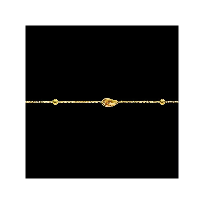 Gold Bracelet with 3 Beads and 2 Balls