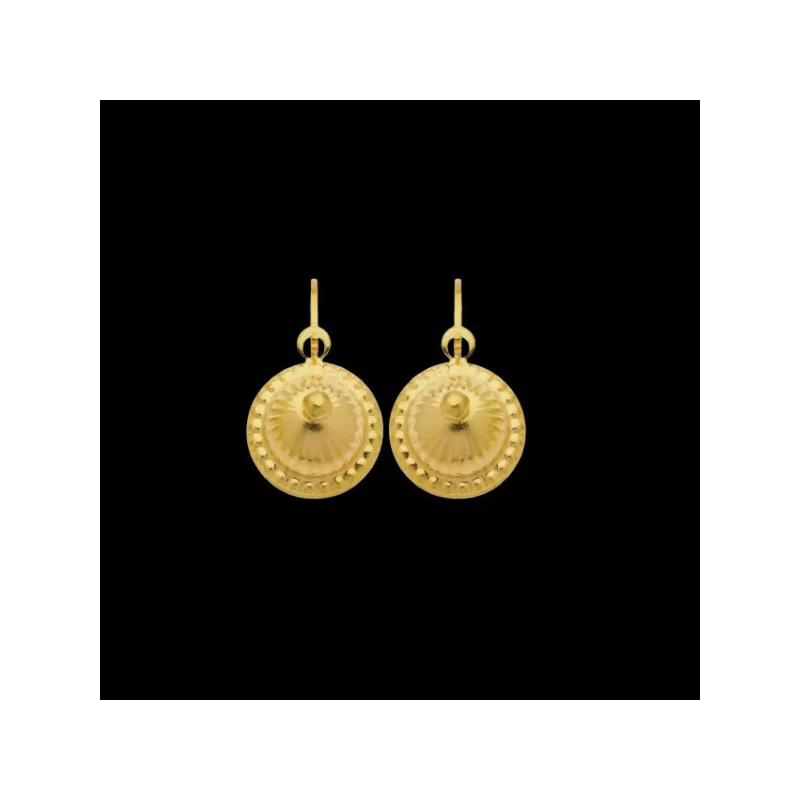 Boucles d'Oreilles Or 18 carat BOULES CHOUX 8MM bijouxcreoles.com