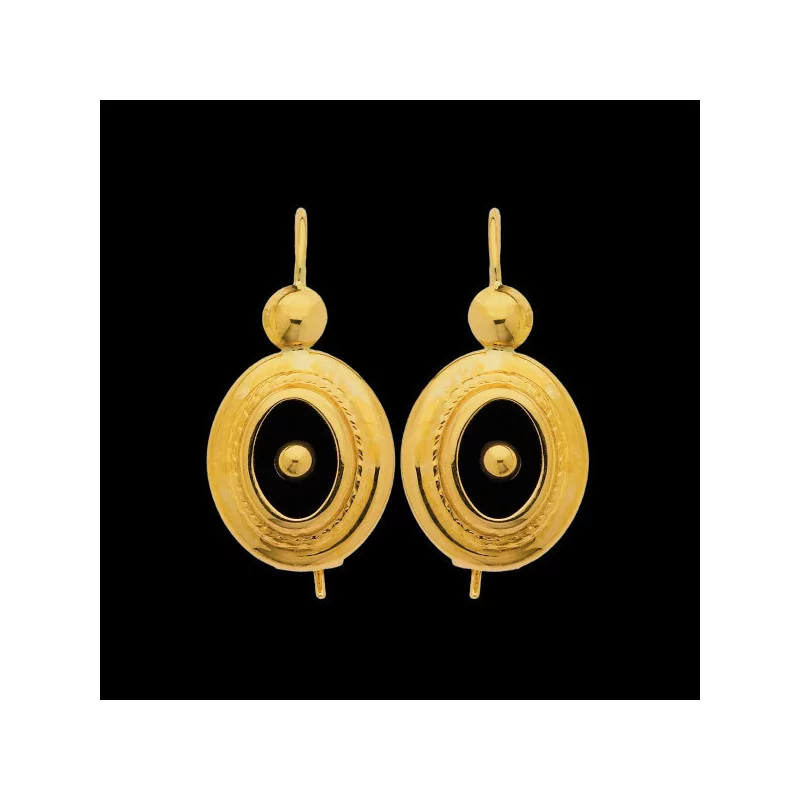Boucles d'Oreilles ONYX 2 GRIFFES SABLAISE bijouxcreoles.com