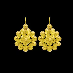 Boucles d'oreilles grain café Or jaune OZ 9 Carats bijouxcreoles.com