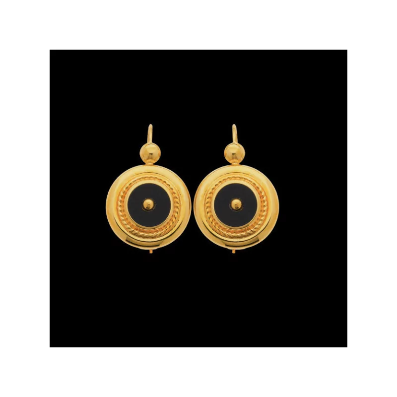 ONYX earrings with 2 claws SETTING