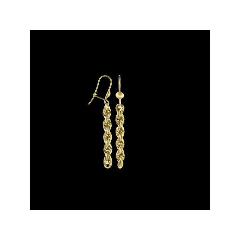 18 Karat Gold Rope Chain Earring 18 Karat Gold Rope Chain Earring