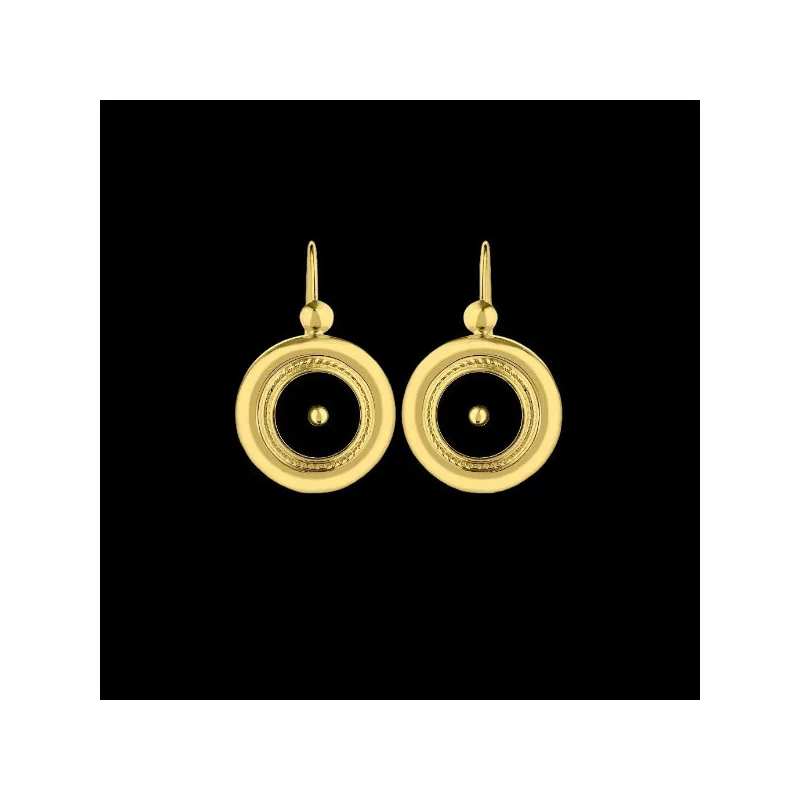 Boucles d'Oreilles ONYX 2 GRIFFES SABLAISE bijouxcreoles.com