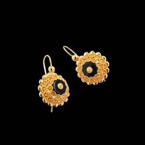 Boucles d'oreilles Créoles Bouton Cornaline bijouxcreoles.com