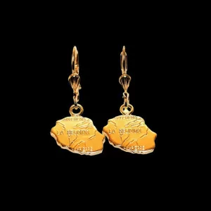 Island map earring pendant