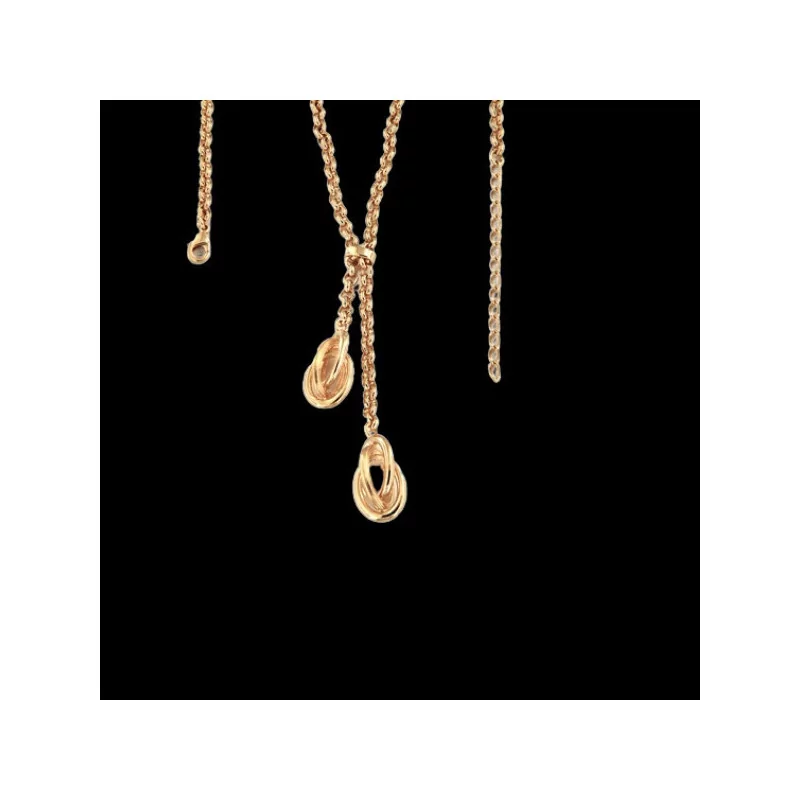 Forçat Chain Necklace with 2 Gold-plated Beads