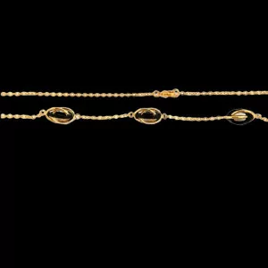 Forçat Chain Necklace with 2 Gold-plated Beads