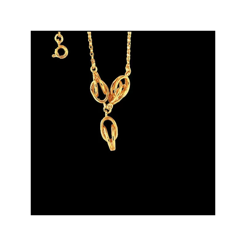 3-knot gold-plated forçat necklace