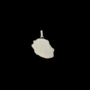 Silver pendant in the shape of a map of the islands