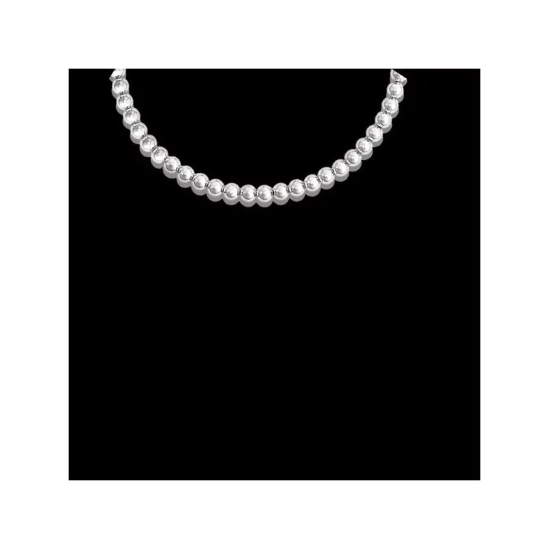 Silver necklace with 11 mm beads Silver necklace with 11 mm beads