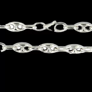 Silver Coffee Bean Chain Necklace