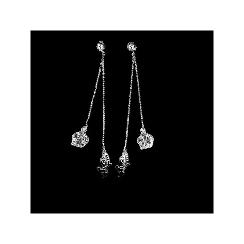 Earrings Silver Hibiscus Map of the islands