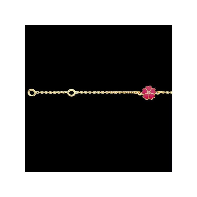 Bracelet Or 18 Carats Fleurs des iles Fuchsia bijouxcreoles.com