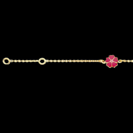 Bracelet Or 18 Carats Fleurs des iles Fuchsia